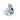 Perfume bottle with silver cap and blue body on a white background