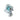 Silver and turquoise perfume bottle with lion emblem on a white background